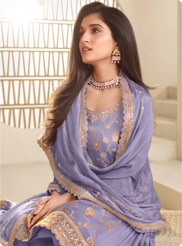 SOMVATI Luxury Jacquard Silk Plazo Set – Crafted for Special Occasions