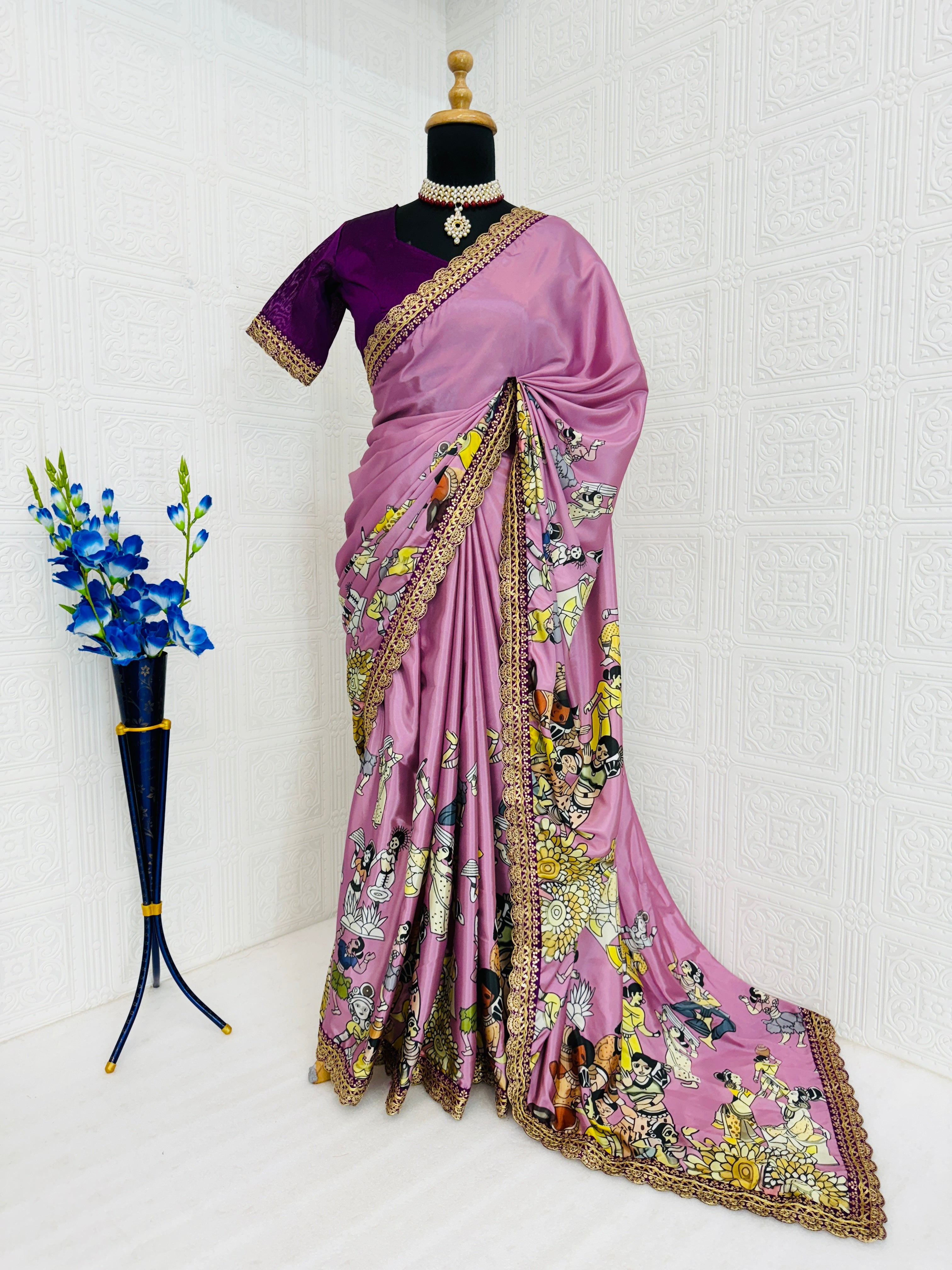 SOMVATI Digital Print Dola Silk Saree – Modern Elegance with Vibrant Prints