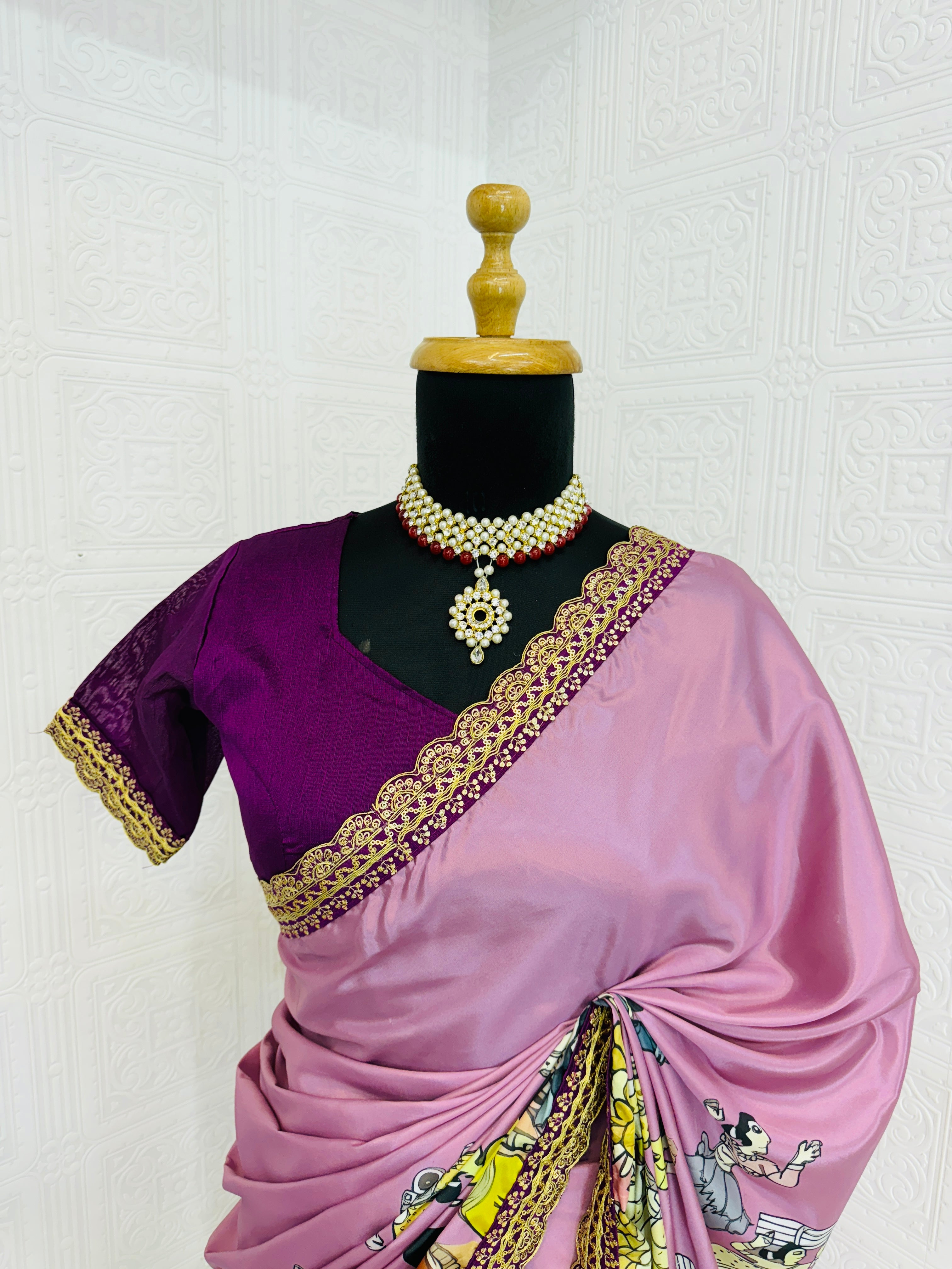 SOMVATI Digital Print Dola Silk Saree – Modern Elegance with Vibrant Prints