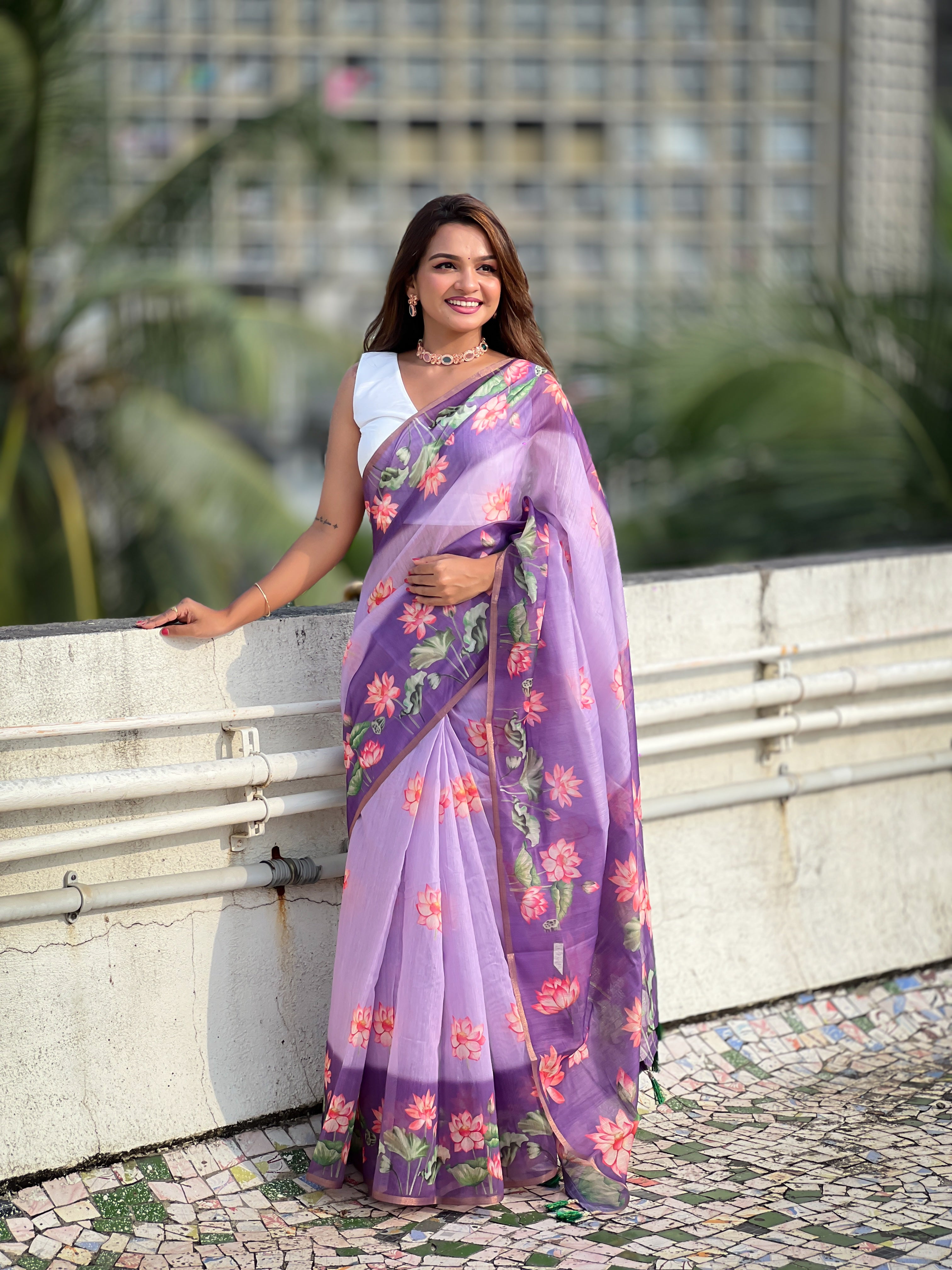 SOMVATI Cotton Pichwai Printed Saree – A Symphony of Art and Elegance