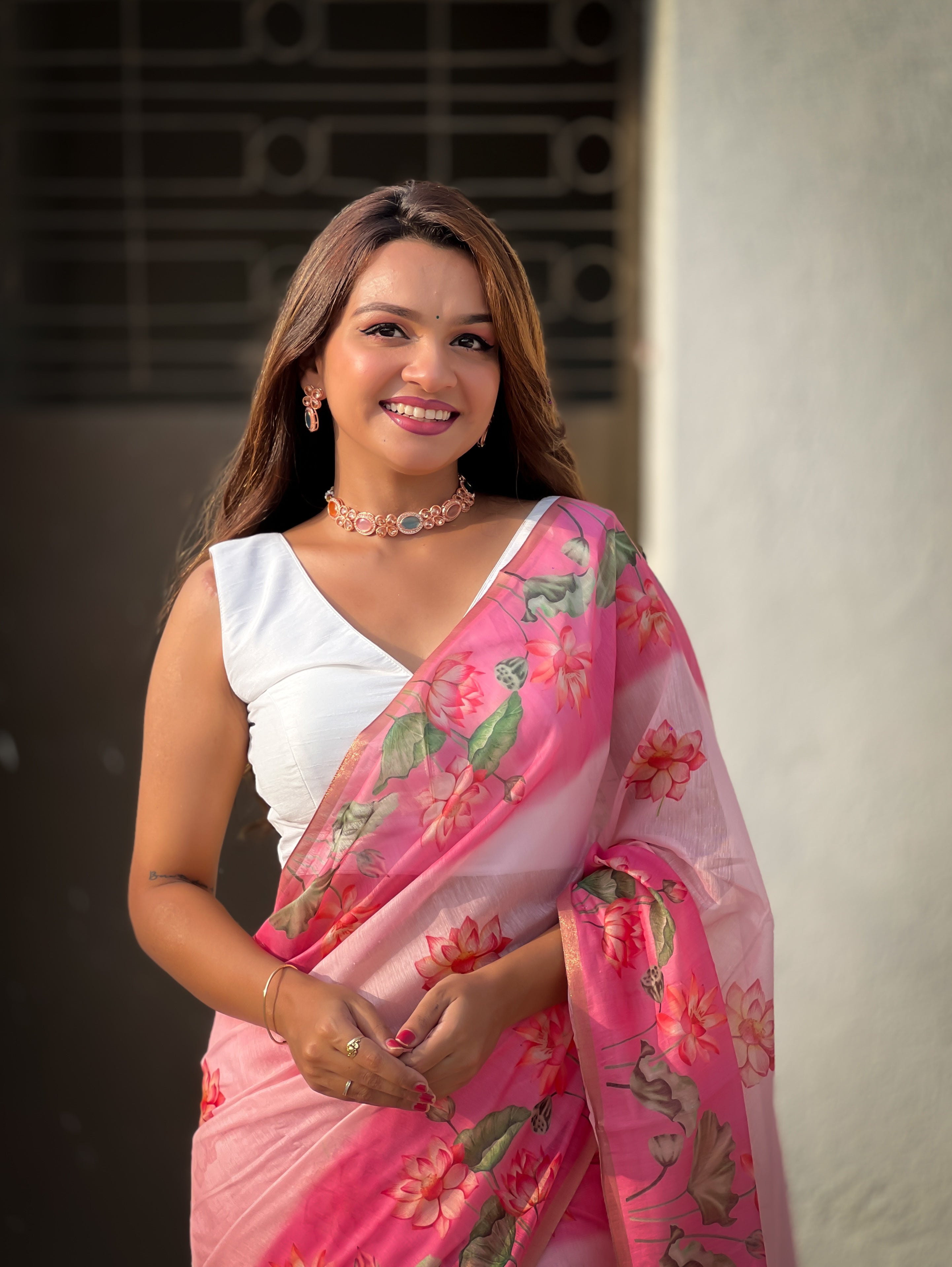 SOMVATI Cotton Pichwai Printed Saree – A Symphony of Art and Elegance