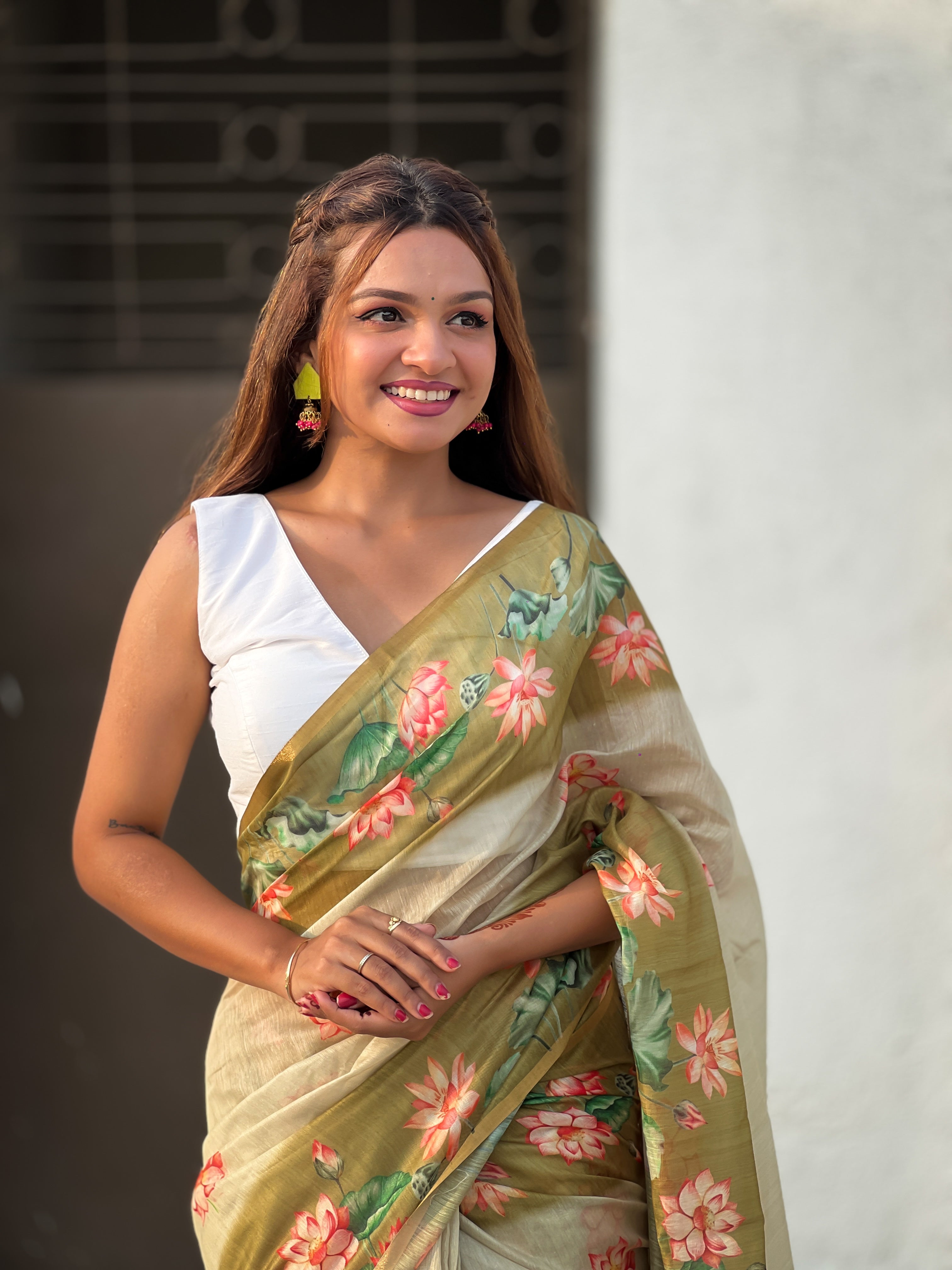 SOMVATI Cotton Pichwai Printed Saree – A Symphony of Art and Elegance
