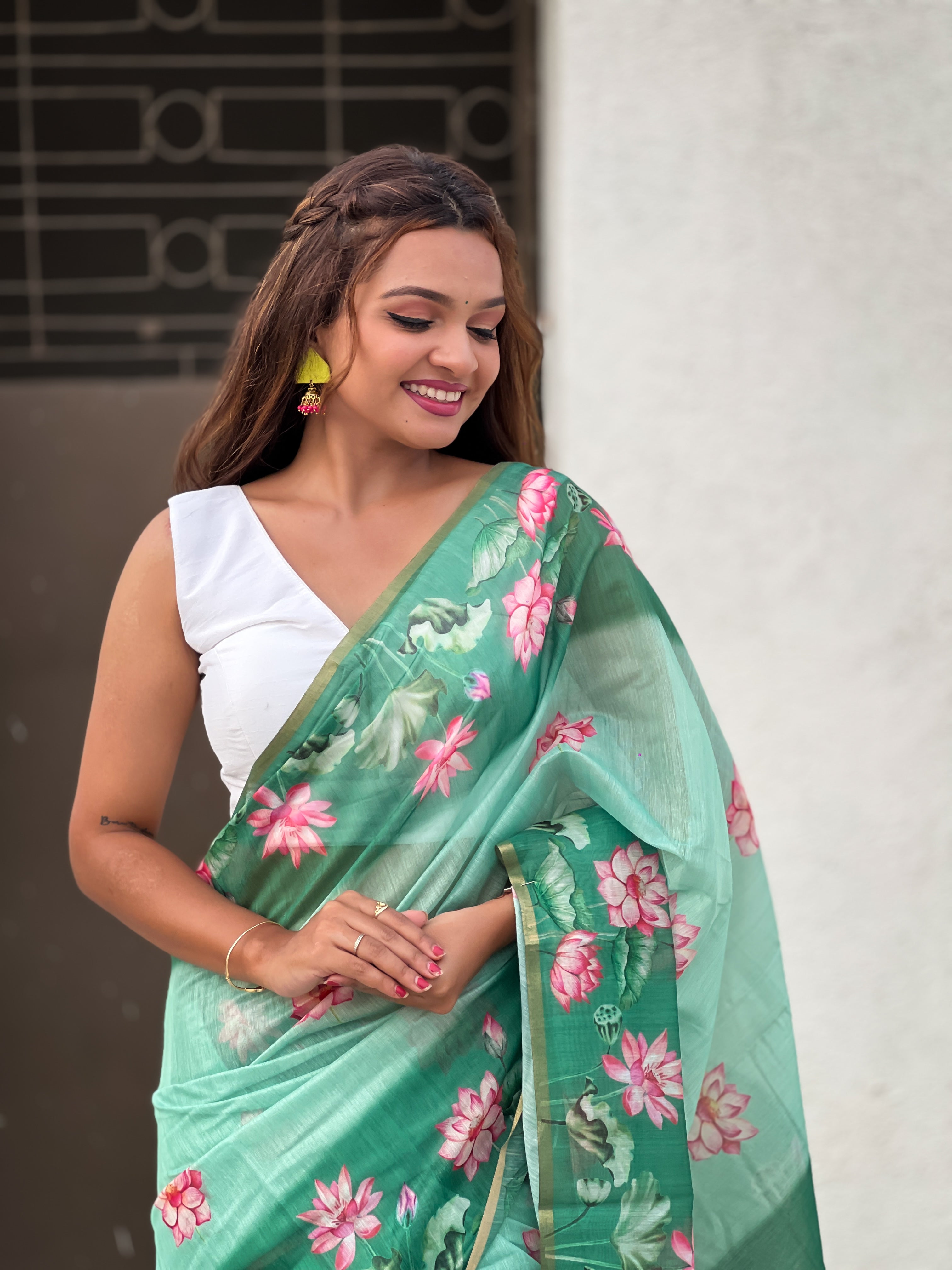 SOMVATI Cotton Pichwai Printed Saree – A Symphony of Art and Elegance