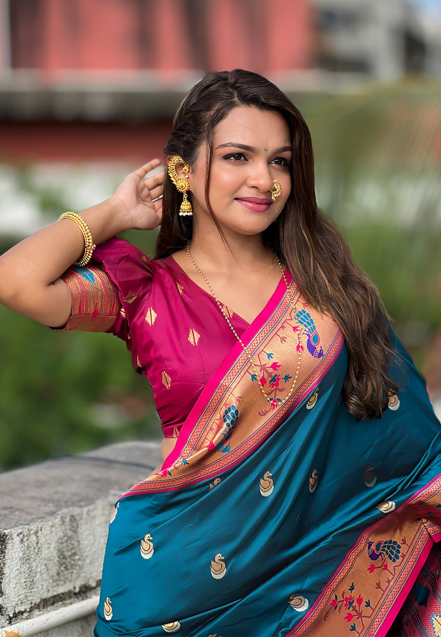 SOMVATI Super Hit Chandrakor Paithani Saree – Timeless Elegance in Soft Silk