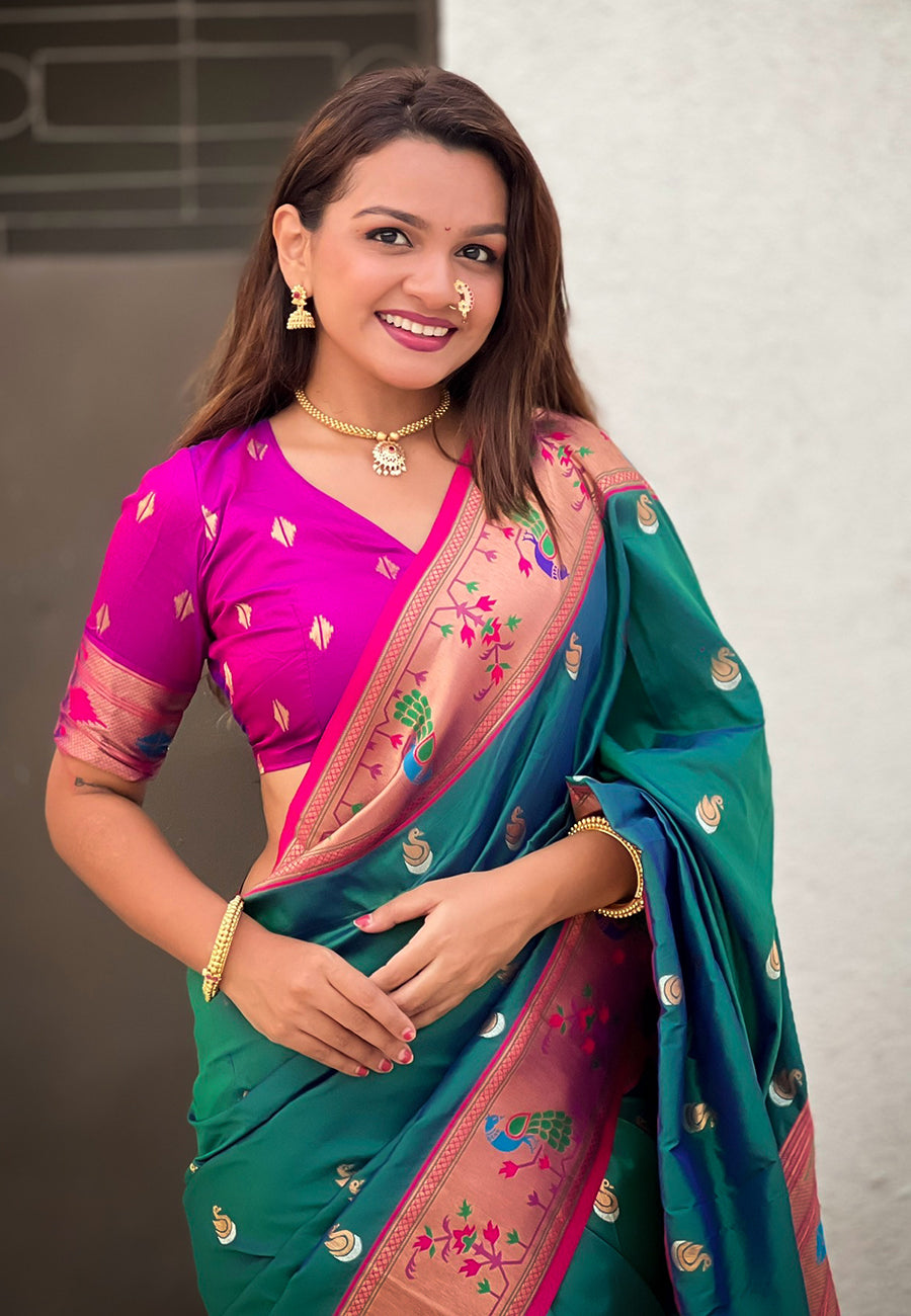 SOMVATI Super Hit Chandrakor Paithani Saree – Timeless Elegance in Soft Silk