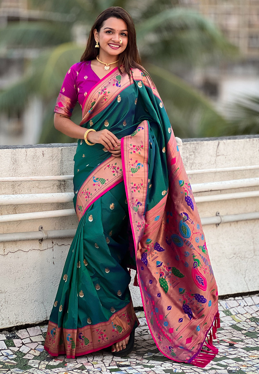 SOMVATI Super Hit Chandrakor Paithani Saree – Timeless Elegance in Soft Silk