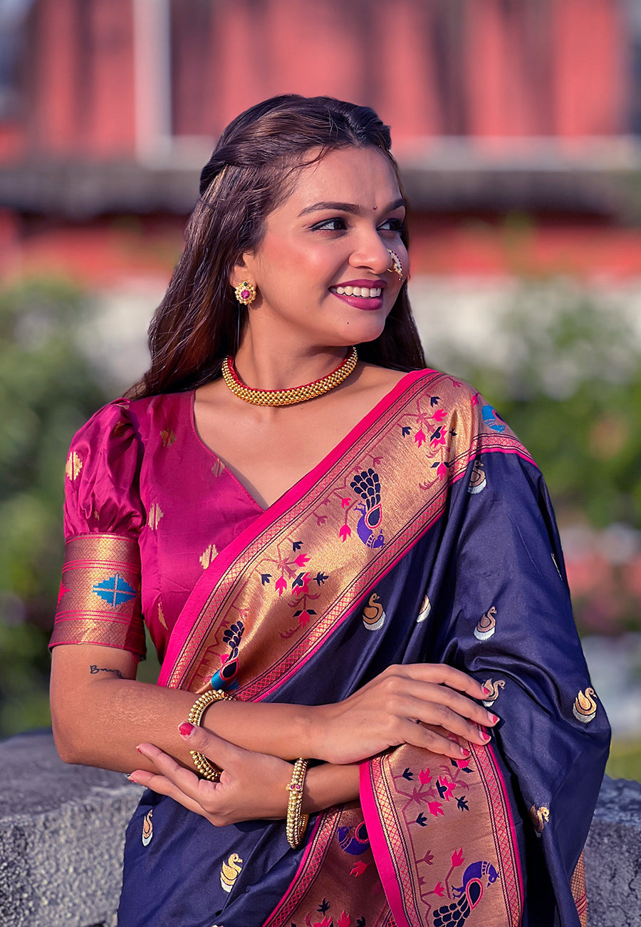 SOMVATI Super Hit Chandrakor Paithani Saree – Timeless Elegance in Soft Silk