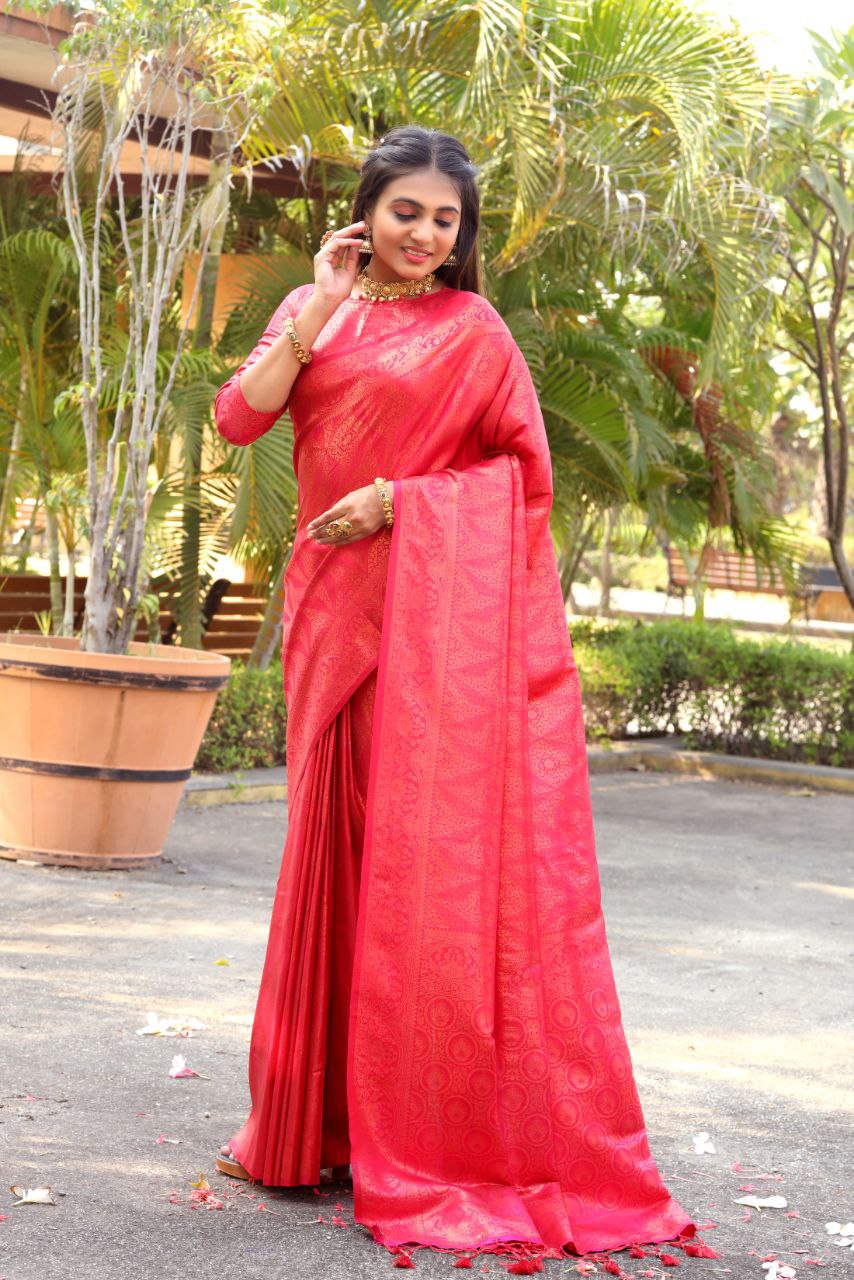 SOMVATI Banarasi Softy Silk Saree with Intricate Woven Design – Elegant Traditional Wear for Women