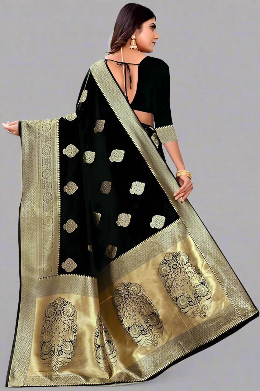 SOMVATI Glamorous Banarasi Kanjivaram Jacquard Woven Self-Design Saree: Luxe Detailing for the Fashion Icon