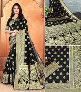 SOMVATI Luxurious Banarasi Kanjivaram Jacquard Woven Saree: Exquisite Self-Designed Elegance for Timeless Grace