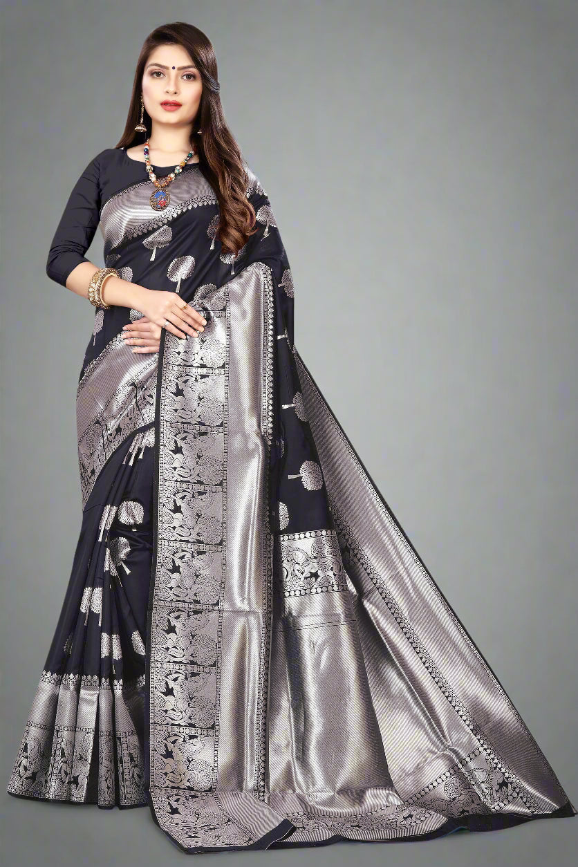 SOMVATI Luxurious Banarasi Kanjivaram Jacquard Woven Self-Design Saree: Crafted for the Contemporary Queen