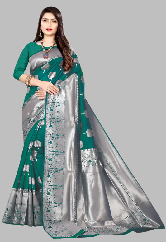 SOMVATI Luxurious Banarasi Kanjivaram Jacquard Woven Self-Design Saree: Crafted for the Contemporary Queen