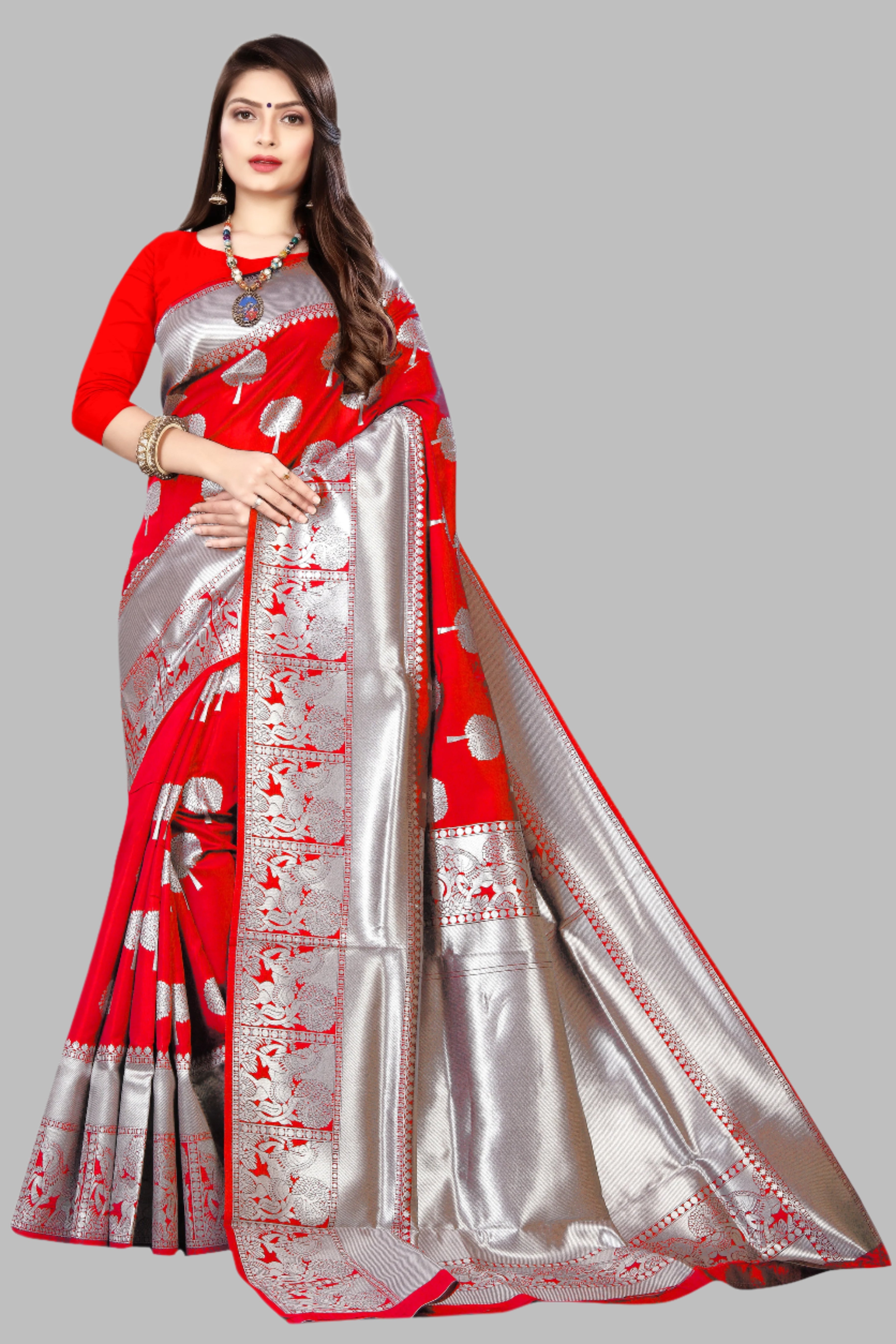 SOMVATI Luxurious Banarasi Kanjivaram Jacquard Woven Self-Design Saree: Crafted for the Contemporary Queen