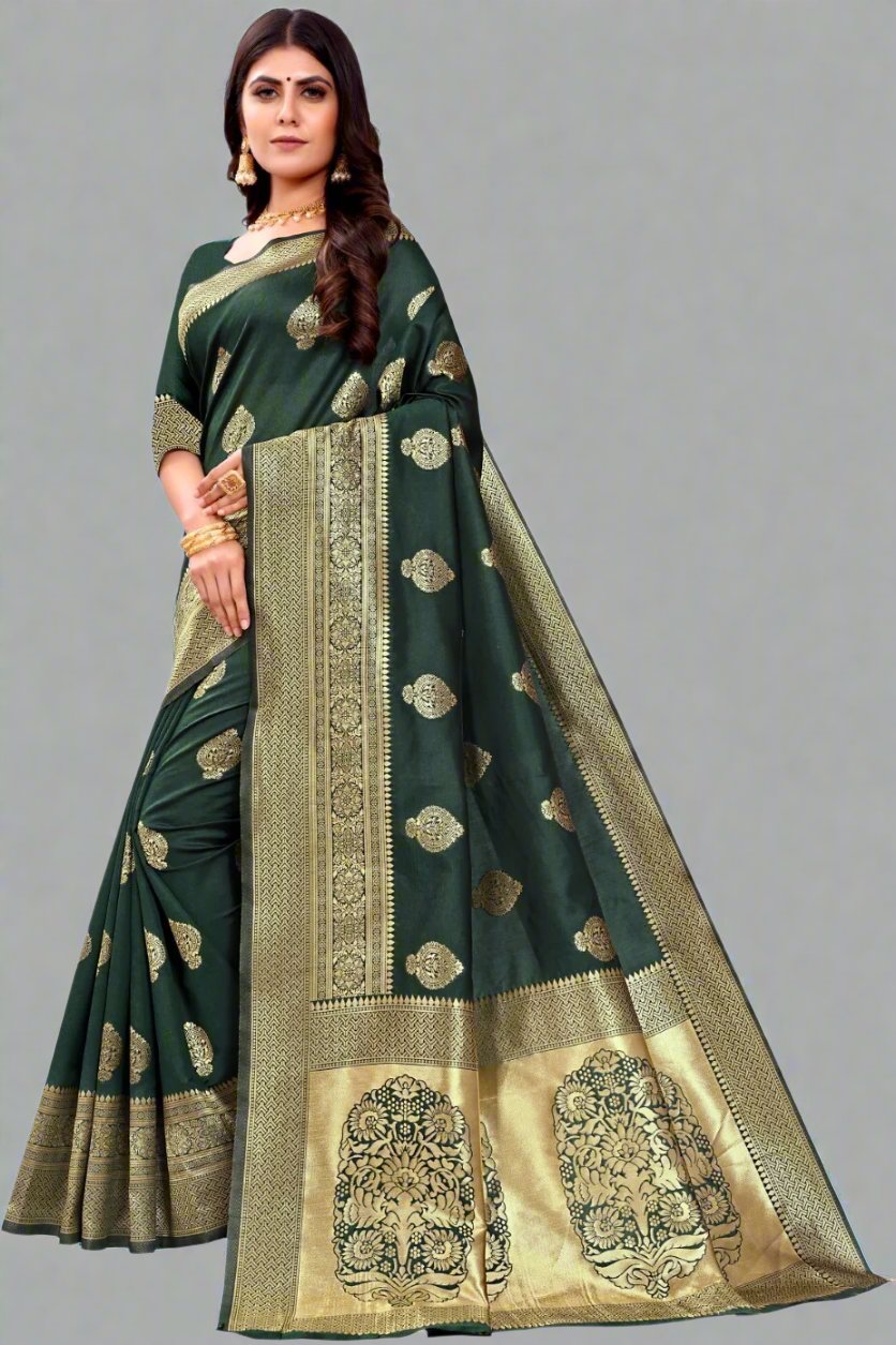 SOMVATI Glamorous Banarasi Kanjivaram Jacquard Woven Self-Design Saree: Luxe Detailing for the Fashion Icon