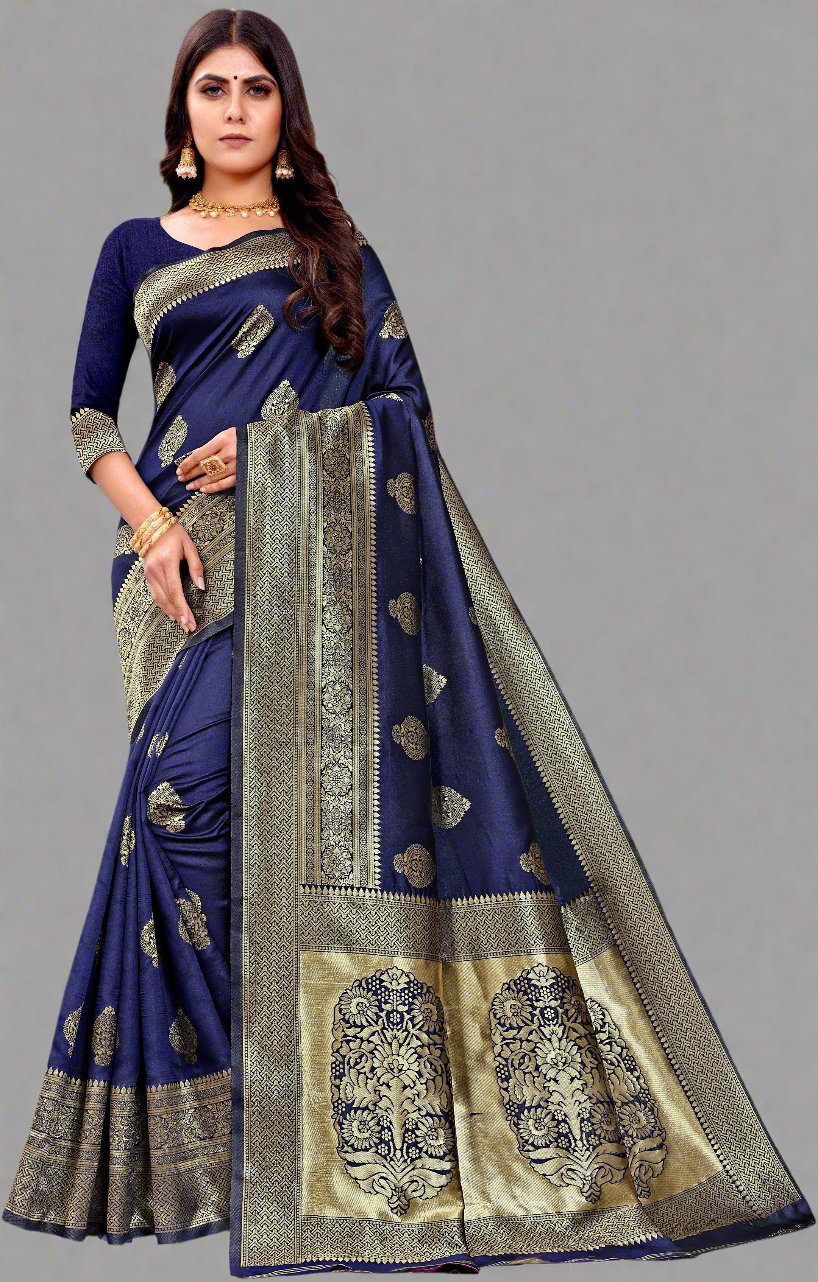 SOMVATI Glamorous Banarasi Kanjivaram Jacquard Woven Self-Design Saree: Luxe Detailing for the Fashion Icon