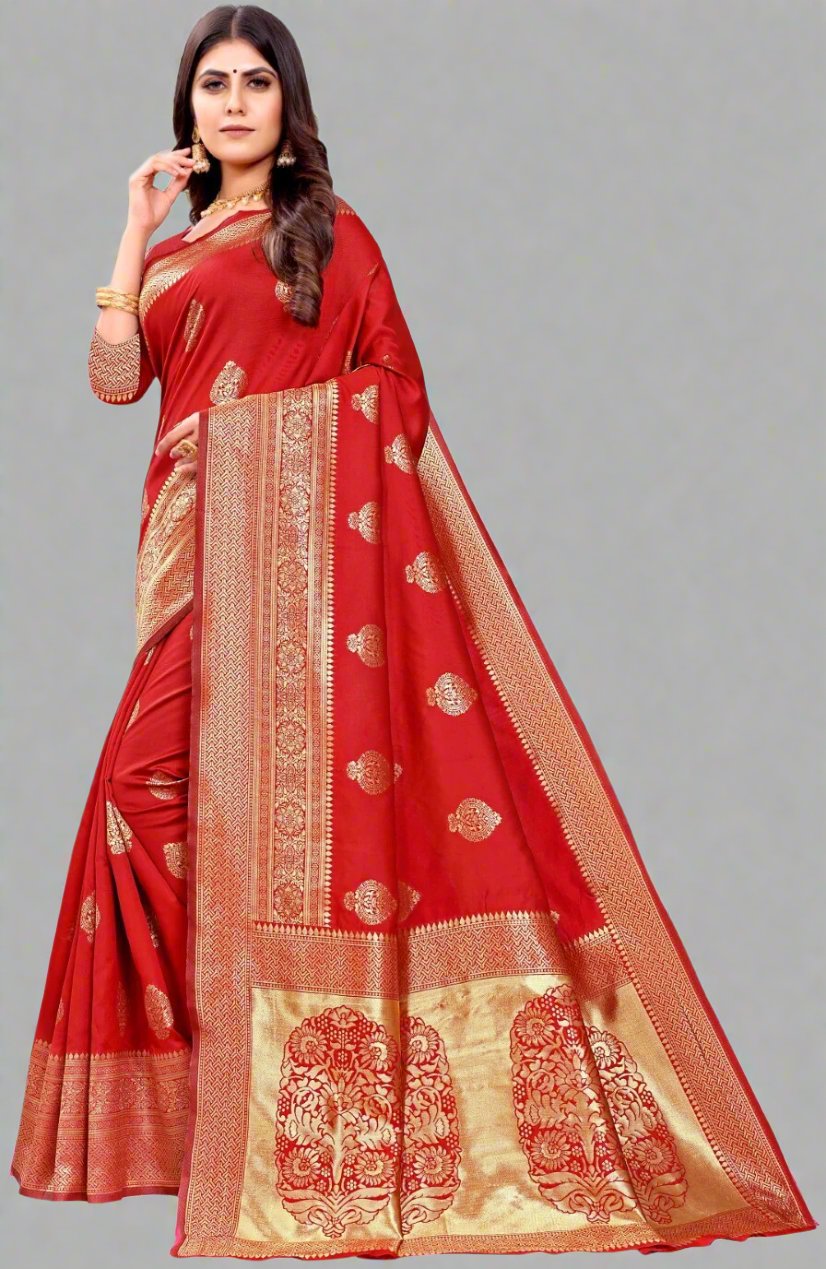 SOMVATI Glamorous Banarasi Kanjivaram Jacquard Woven Self-Design Saree: Luxe Detailing for the Fashion Icon