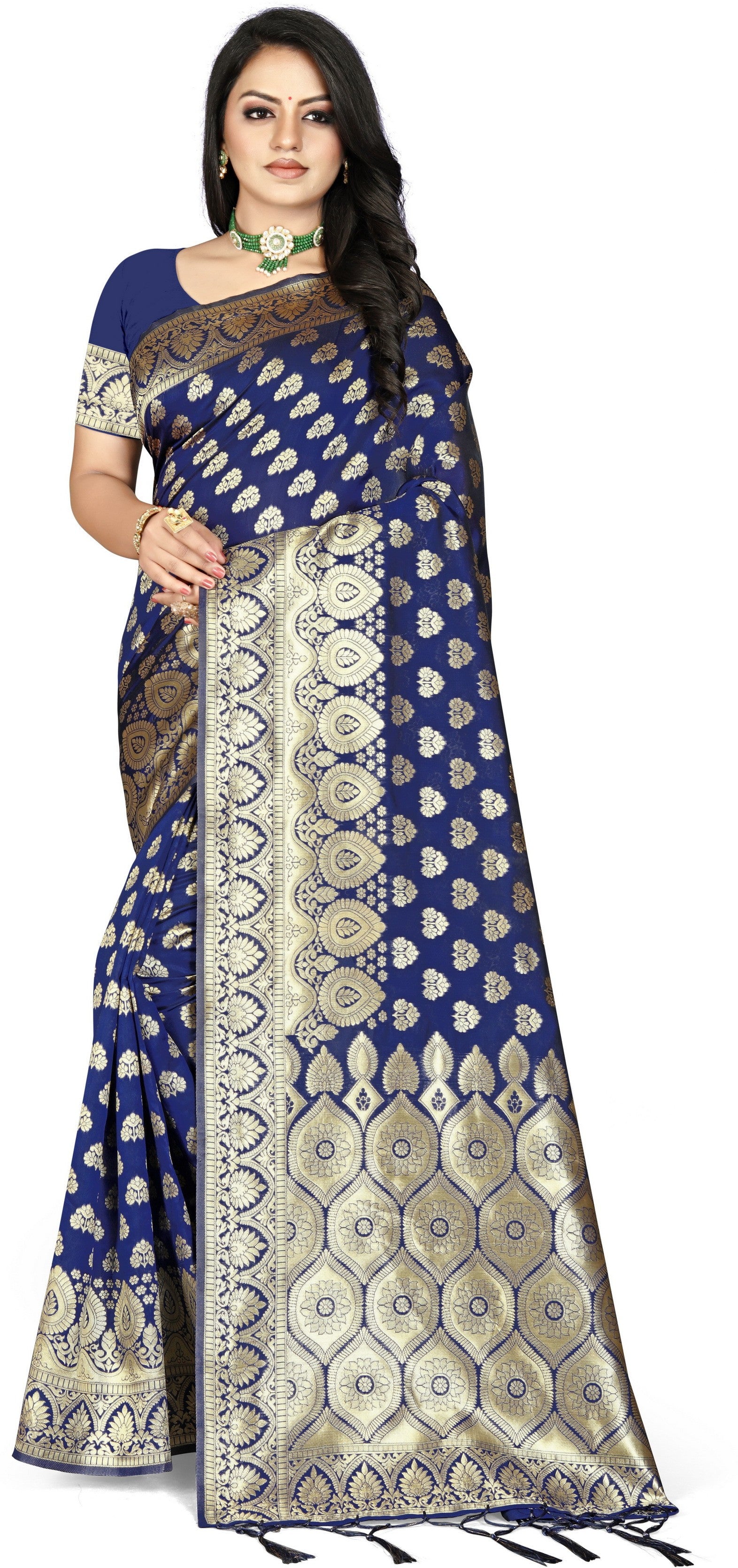 SOMVATI Opulent Banarasi Kanjivaram Jacquard Saree: Masterfully Woven Self-Design for Unmatched Sophistication