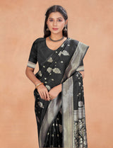 SOMVATI Breathtaking Banarasi Kanjivaram Jacquard Saree: Self-Designed Weave Perfect for Festive Glamour