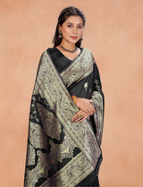 SOMVATI Sophisticated Banarasi Kanjivaram Jacquard Woven Saree: Unique Self-Design for the Discerning Fashionista