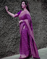 SOMVATI Captivating Banarasi Kanjivaram Jacquard Woven Self-Design Saree: Redefining Ethnic Grandeur